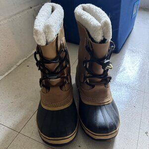 Sorel Caribou Waterproof Winter Snow Boots - Tan/Black